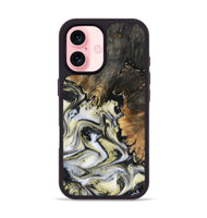 iPhone 16 Wood Phone Case - Ocean (Black & White, 801872)
