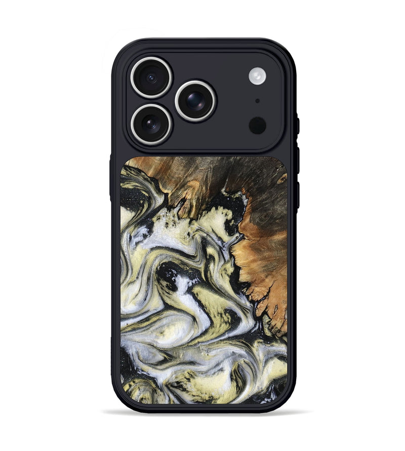 iPhone 17 Pro Wood Phone Case - Ocean (Black & White, 801872)