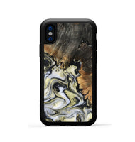 iPhone Xs Wood Phone Case - Ocean (Black & White, 801872)