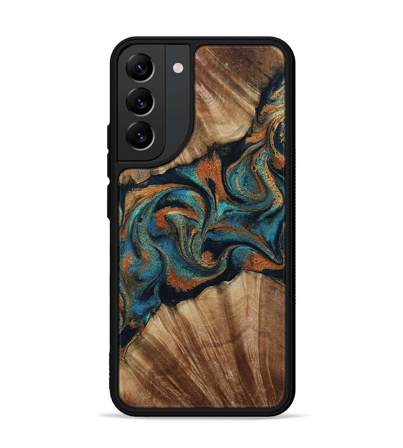 Galaxy S22 Plus Wood Phone Case - Lawanda (Teal & Gold, 801879)