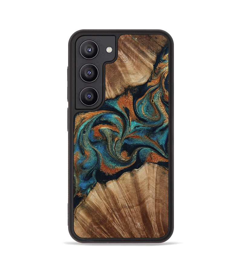 Galaxy S23 Wood Phone Case - Lawanda (Teal & Gold, 801879)