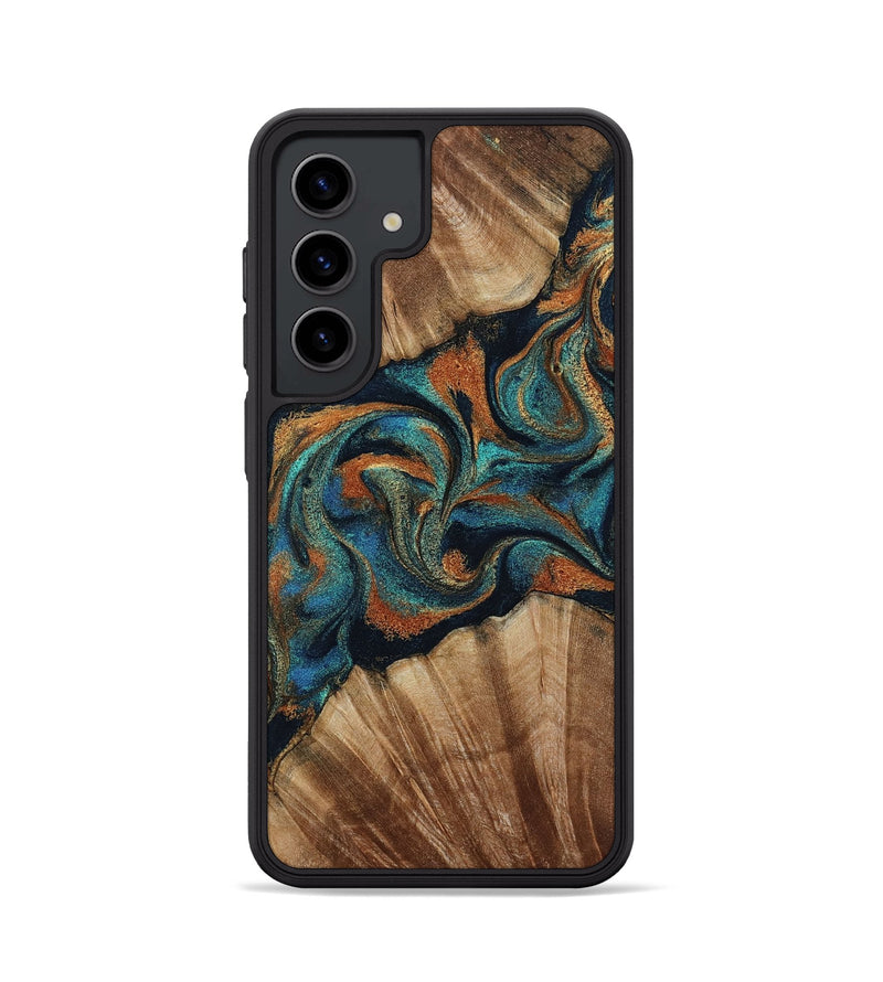 Galaxy S24 Wood Phone Case - Lawanda (Teal & Gold, 801879)