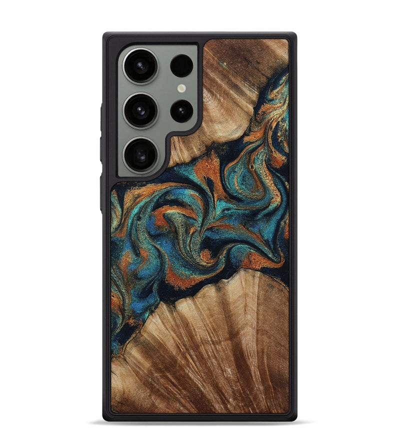 Galaxy S24 Ultra Wood Phone Case - Lawanda (Teal & Gold, 801879)