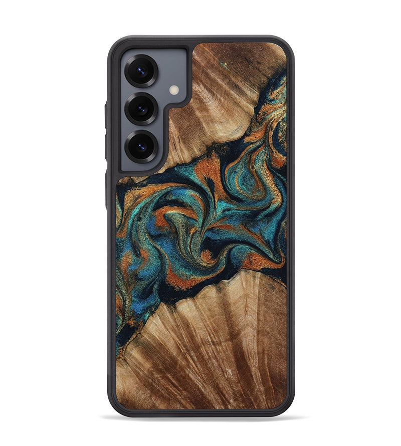 Galaxy S25 Plus Wood Phone Case - Lawanda (Teal & Gold, 801879)