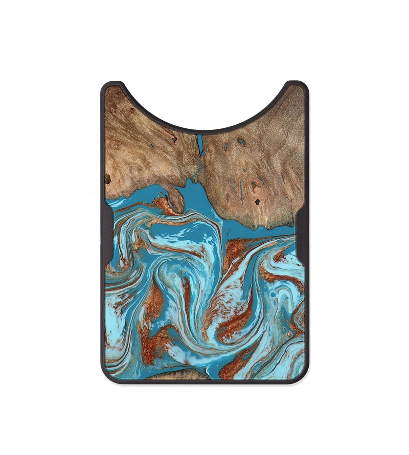 Alloy Wood Wallet - Brayan (Teal & Gold, 801880)