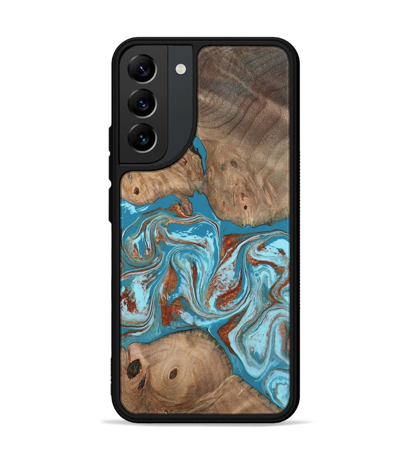 Galaxy S22 Plus Wood Phone Case - Brayan (Teal & Gold, 801880)