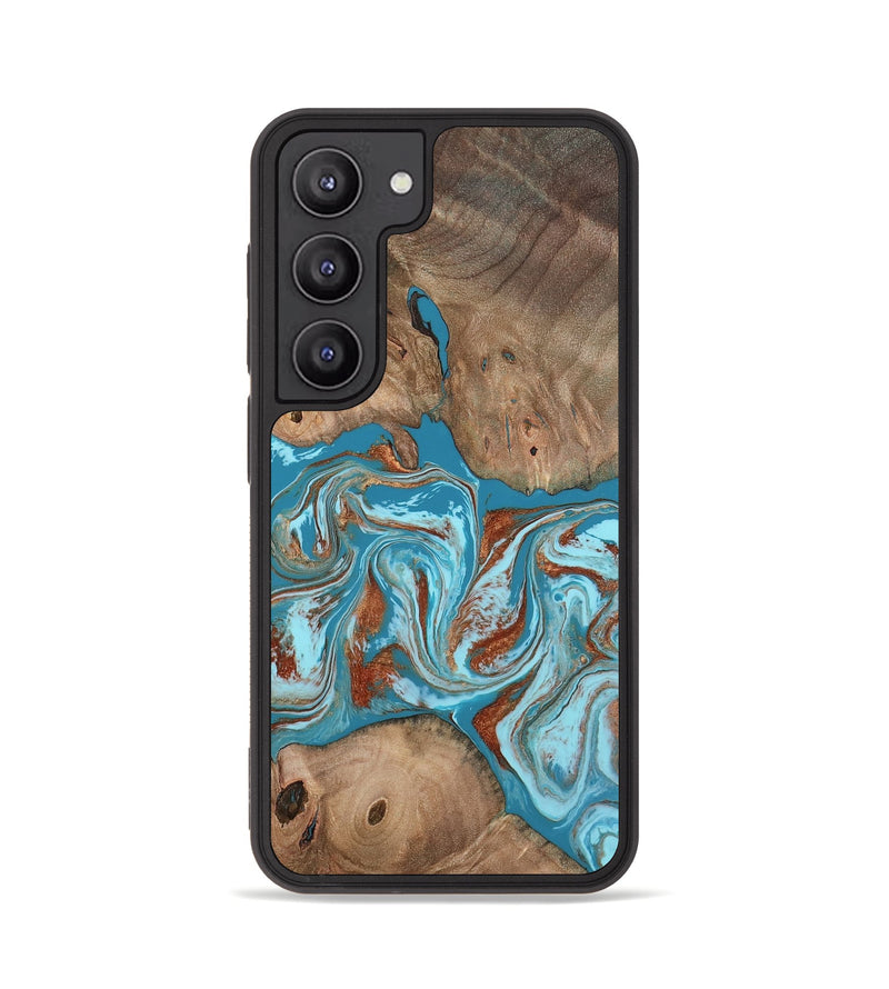Galaxy S23 Wood Phone Case - Brayan (Teal & Gold, 801880)