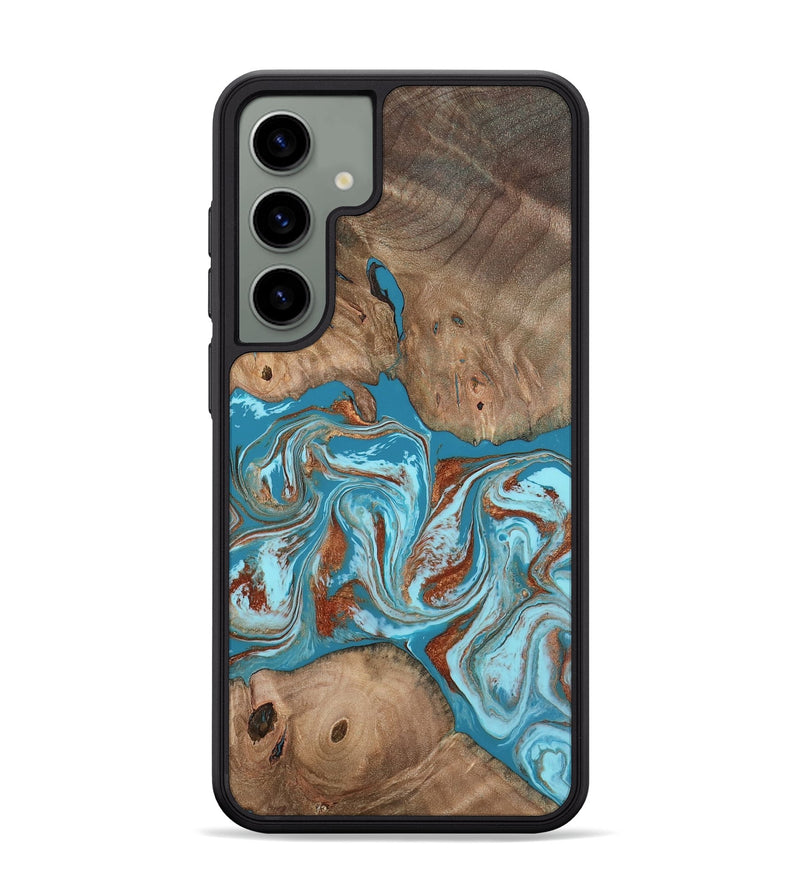 Galaxy S24 Plus Wood Phone Case - Brayan (Teal & Gold, 801880)