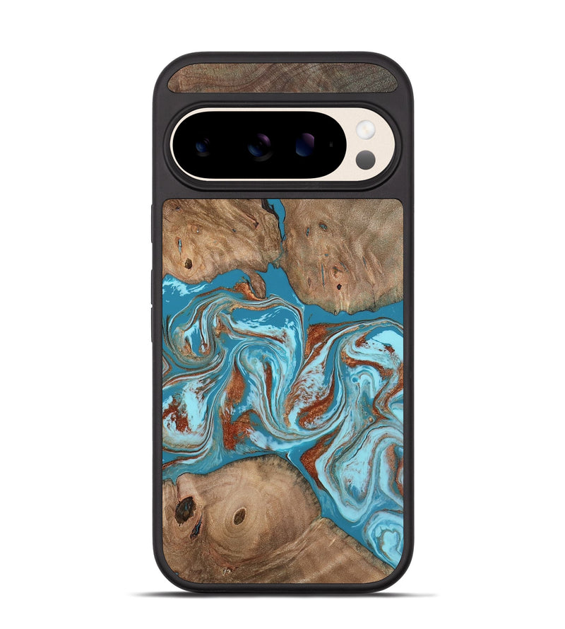 Pixel 10 Wood Phone Case - Brayan (Teal & Gold, 801880)