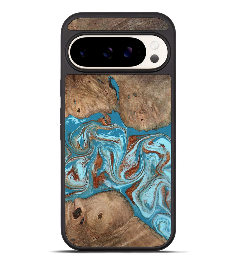 Pixel 10 Pro XL Wood Phone Case - Brayan (Teal & Gold, 801880)