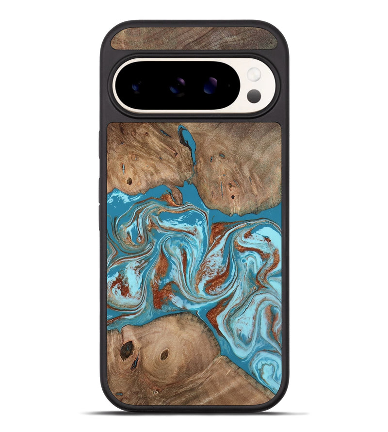 Pixel 9 Pro XL Wood Phone Case - Brayan (Teal & Gold, 801880)