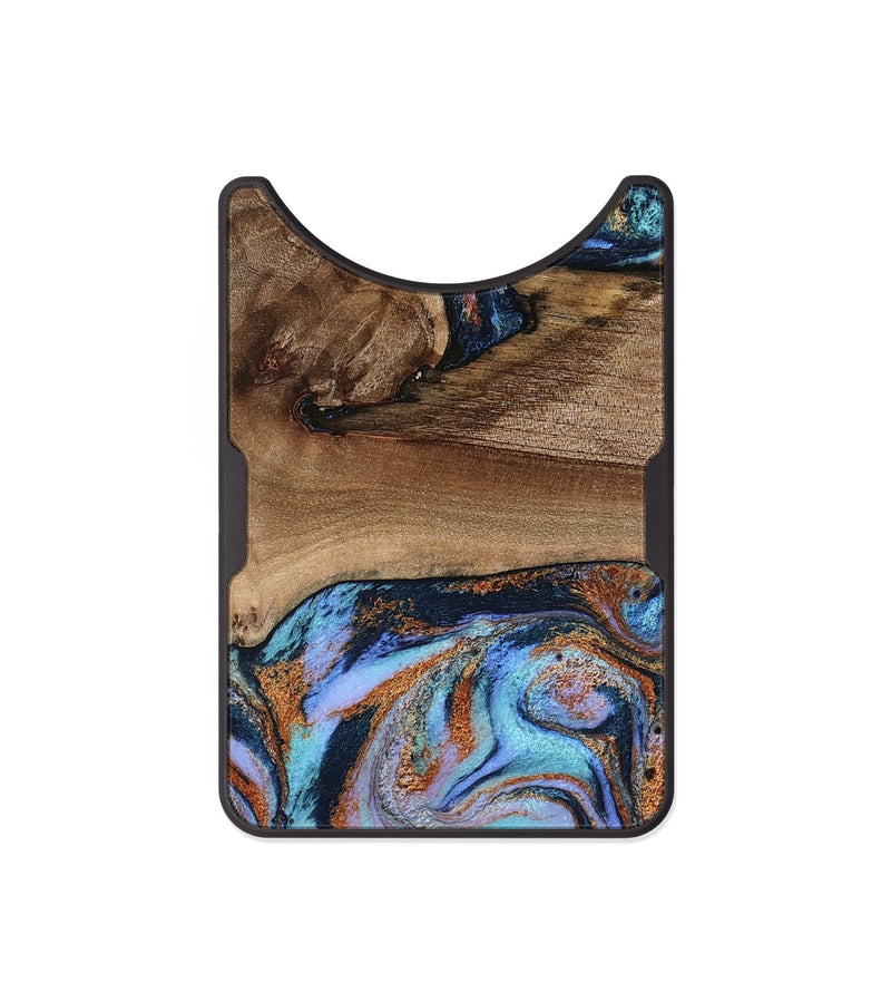 Alloy Wood Wallet - Shayla (Teal & Gold, 801881)