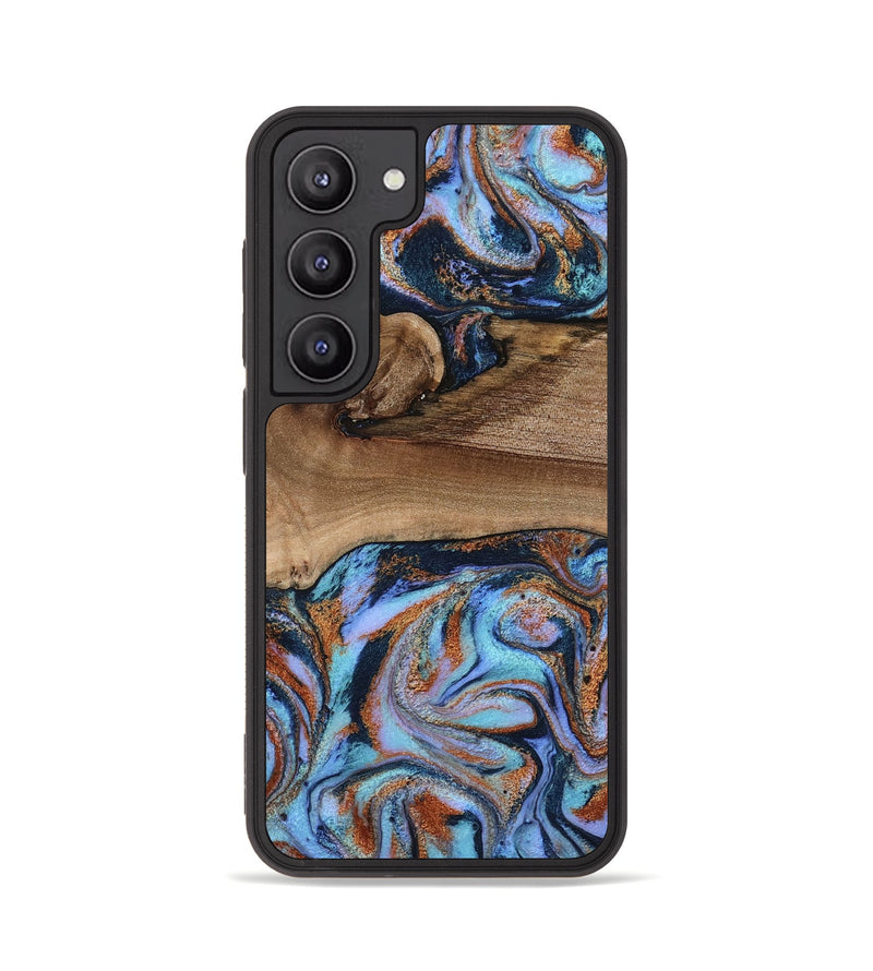 Galaxy S23 Wood Phone Case - Shayla (Teal & Gold, 801881)