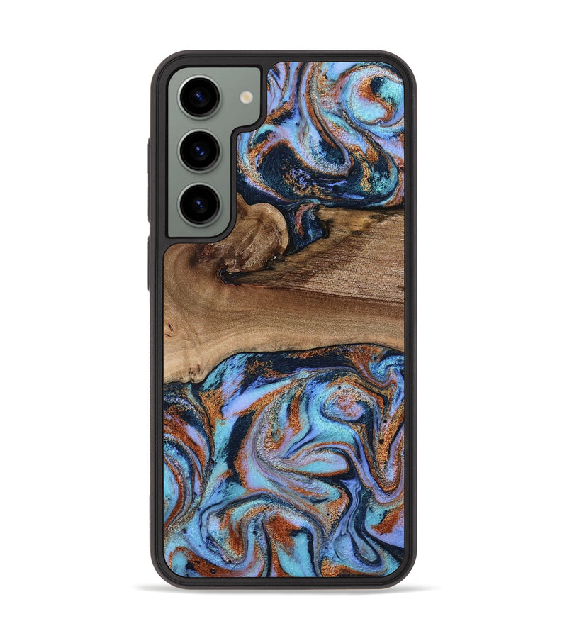 Galaxy S23 Plus Wood Phone Case - Shayla (Teal & Gold, 801881)
