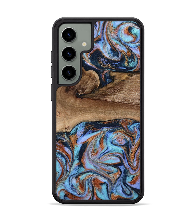 Galaxy S24 Plus Wood Phone Case - Shayla (Teal & Gold, 801881)