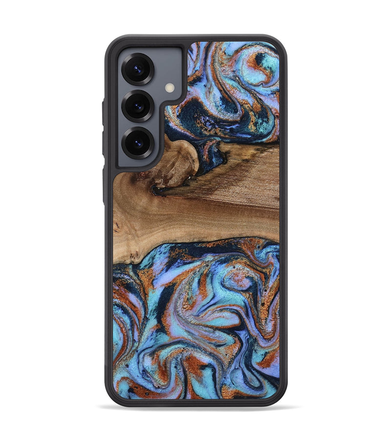 Galaxy S25 Plus Wood Phone Case - Shayla (Teal & Gold, 801881)