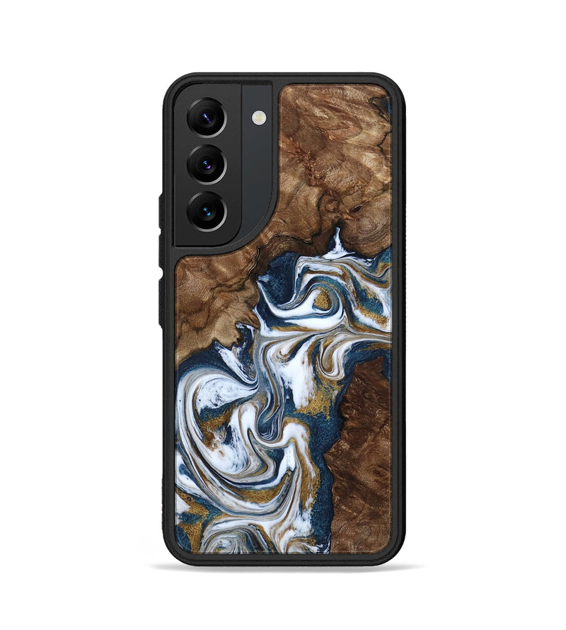 Galaxy S22 Wood Phone Case - Jamison (Teal & Gold, 801882)