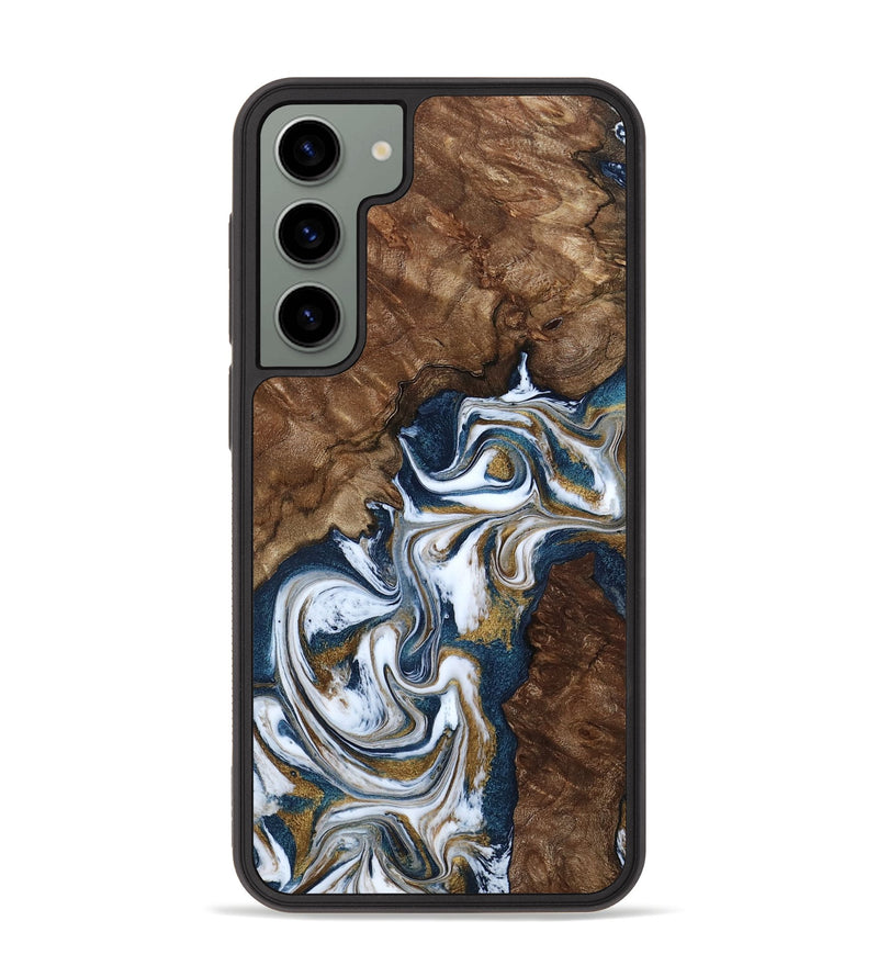 Galaxy S23 Plus Wood Phone Case - Jamison (Teal & Gold, 801882)