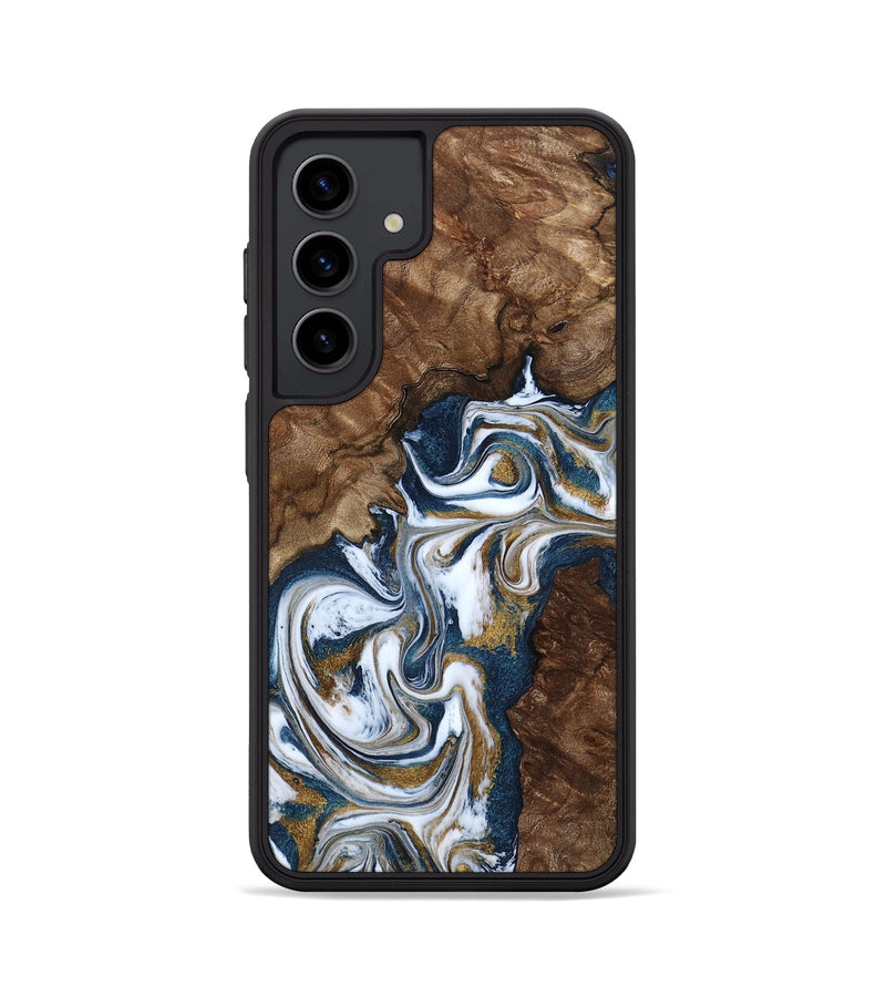 Galaxy S24 Wood Phone Case - Jamison (Teal & Gold, 801882)