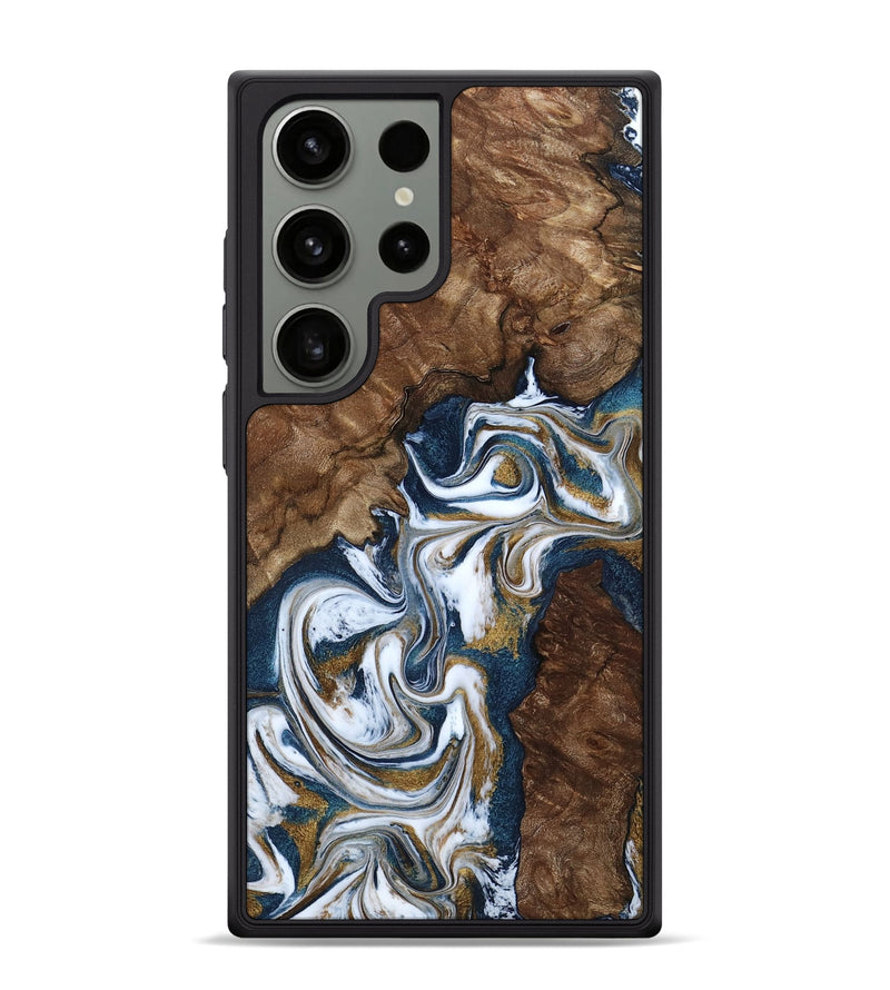 Galaxy S24 Ultra Wood Phone Case - Jamison (Teal & Gold, 801882)