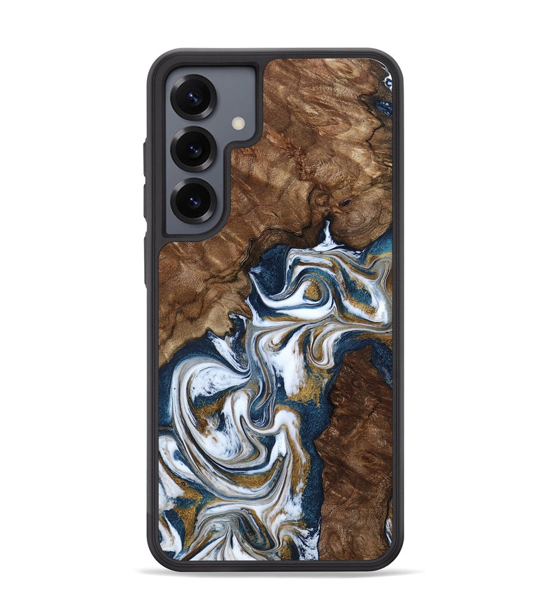 Galaxy S25 Plus Wood Phone Case - Jamison (Teal & Gold, 801882)