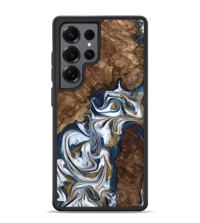 Galaxy S25 Ultra Wood Phone Case - Jamison (Teal & Gold, 801882)