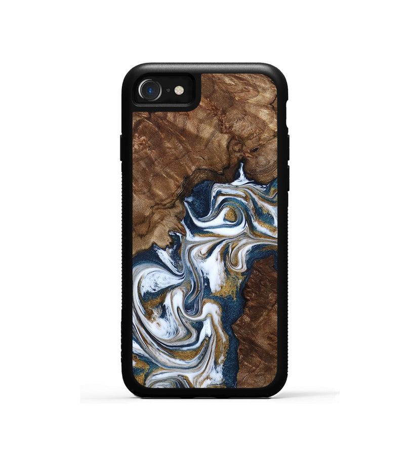 iPhone SE Wood Phone Case - Jamison (Teal & Gold, 801882)