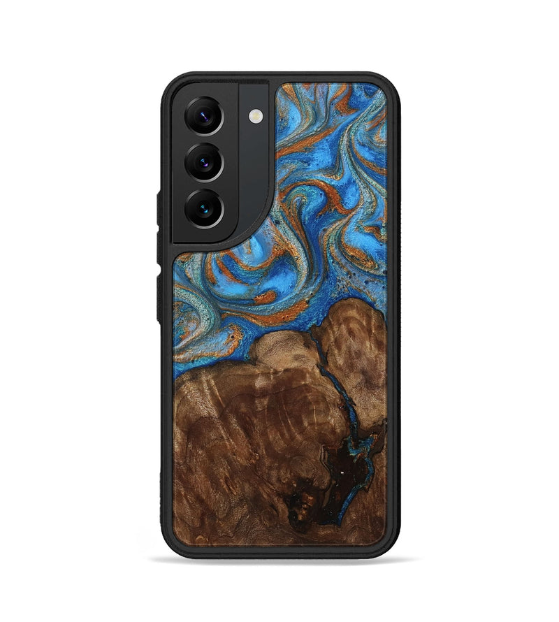 Galaxy S22 Wood Phone Case - Gertie (Teal & Gold, 801883)