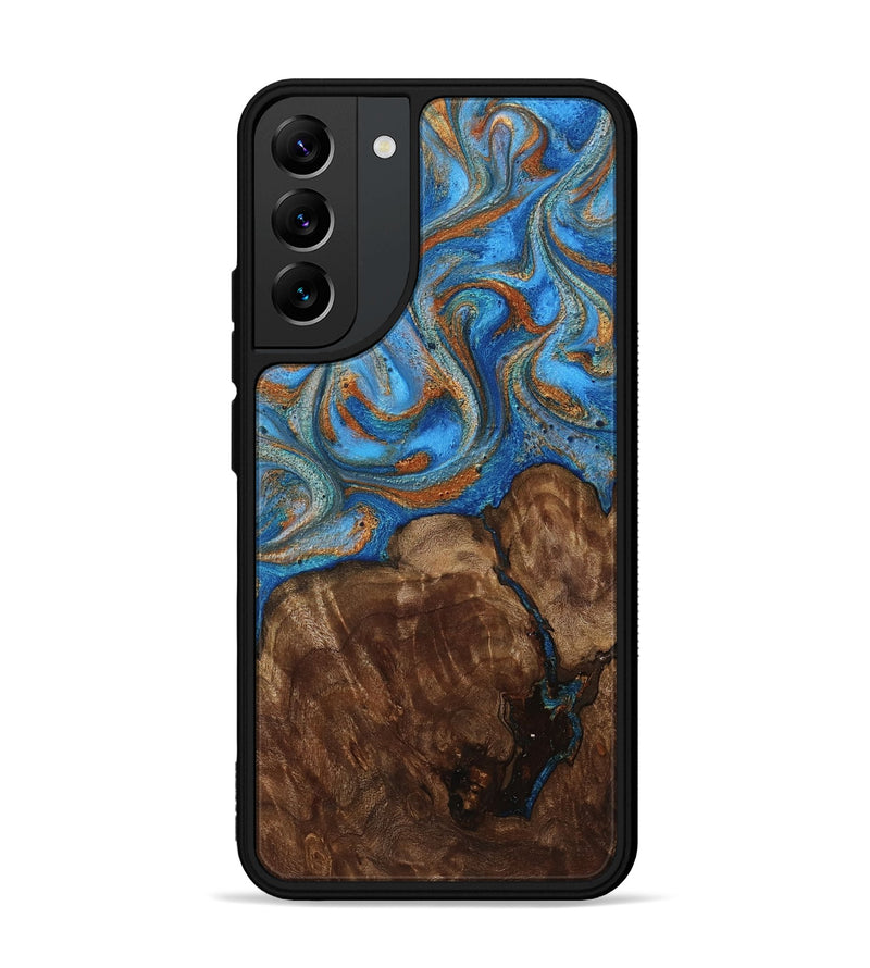 Galaxy S22 Plus Wood Phone Case - Gertie (Teal & Gold, 801883)