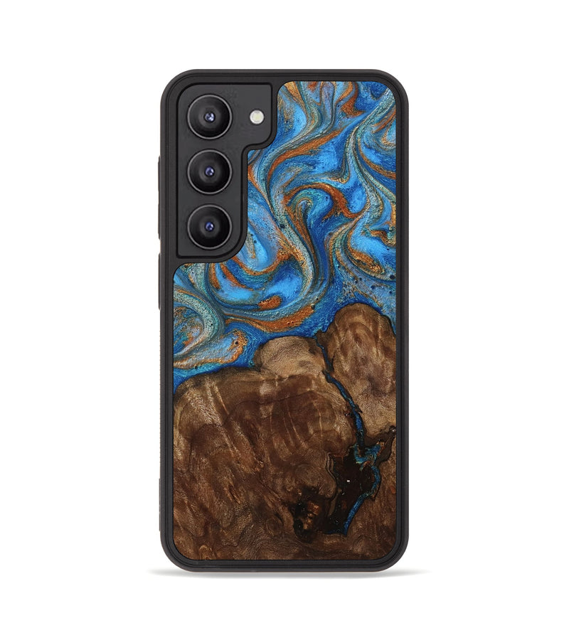 Galaxy S23 Wood Phone Case - Gertie (Teal & Gold, 801883)