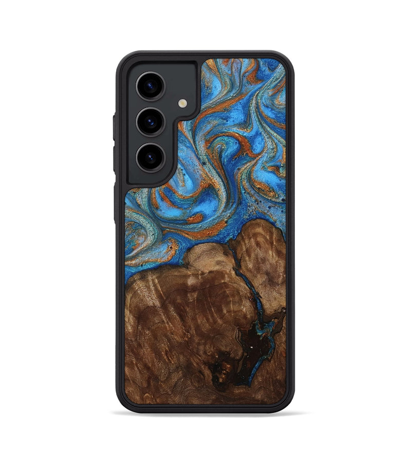 Galaxy S24 Wood Phone Case - Gertie (Teal & Gold, 801883)