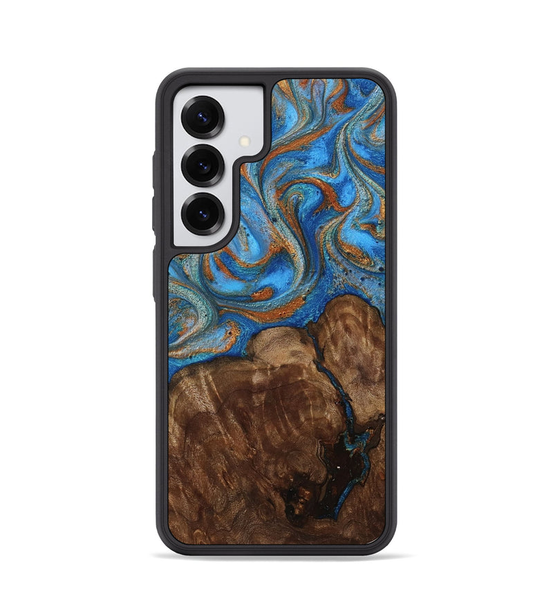 Galaxy S25 Wood Phone Case - Gertie (Teal & Gold, 801883)