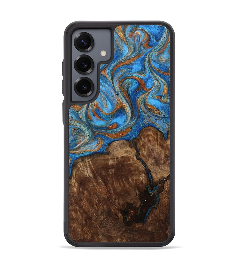 Galaxy S25 Plus Wood Phone Case - Gertie (Teal & Gold, 801883)