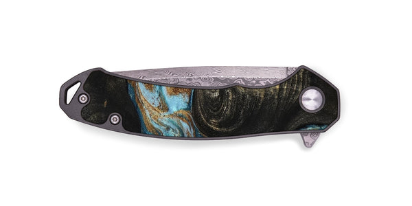 EDC Wood Pocket Knife - Maddie (Teal & Gold, 801884)