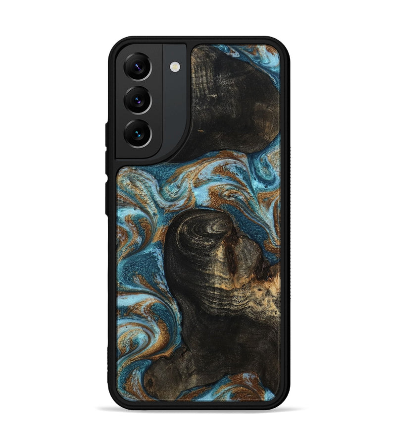 Galaxy S22 Plus Wood Phone Case - Maddie (Teal & Gold, 801884)