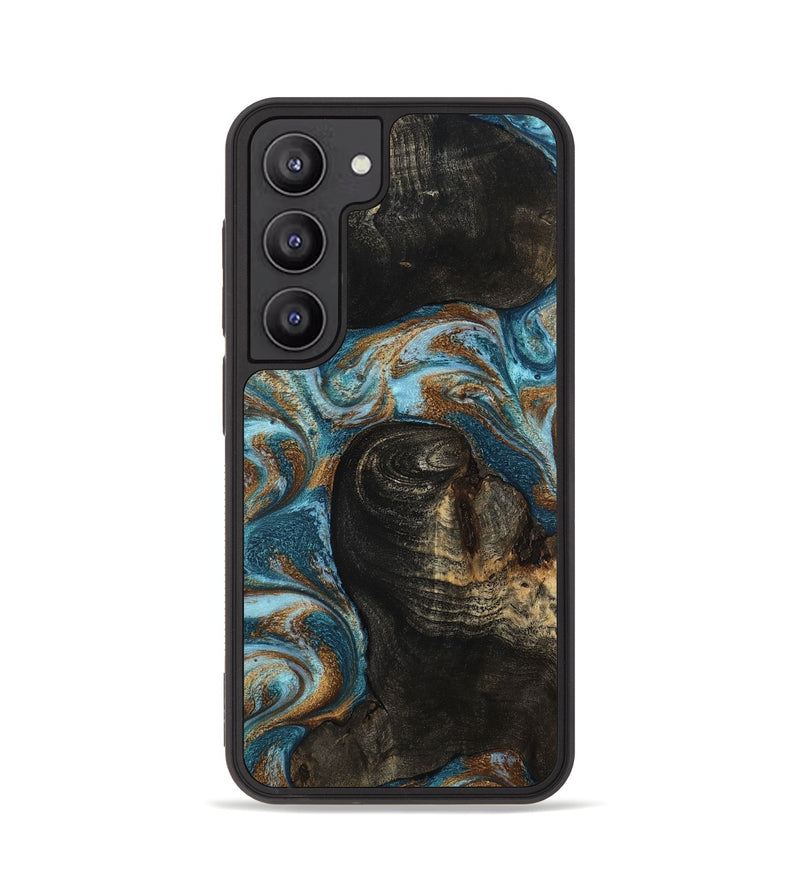 Galaxy S23 Wood Phone Case - Maddie (Teal & Gold, 801884)