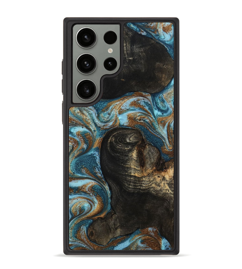 Galaxy S23 Ultra Wood Phone Case - Maddie (Teal & Gold, 801884)