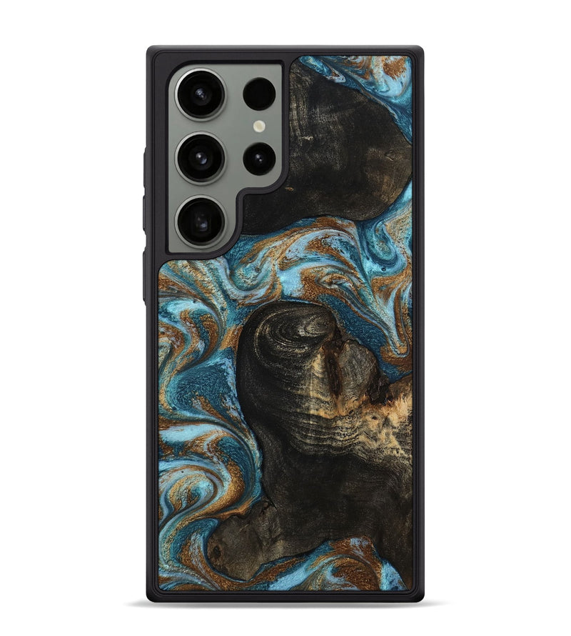 Galaxy S24 Ultra Wood Phone Case - Maddie (Teal & Gold, 801884)