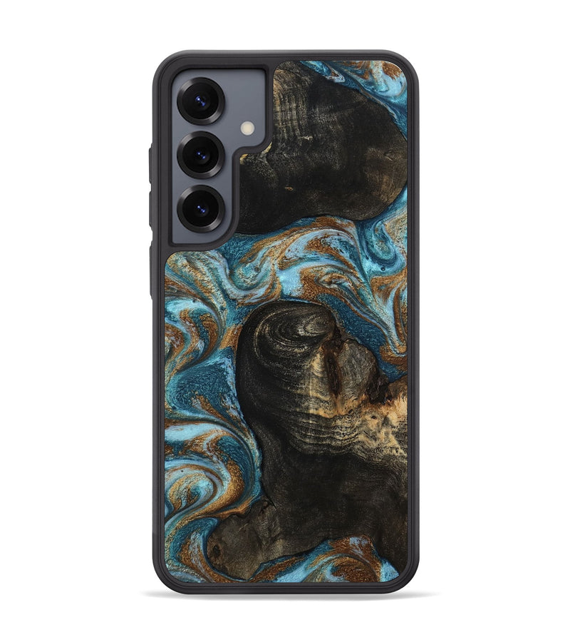 Galaxy S25 Plus Wood Phone Case - Maddie (Teal & Gold, 801884)