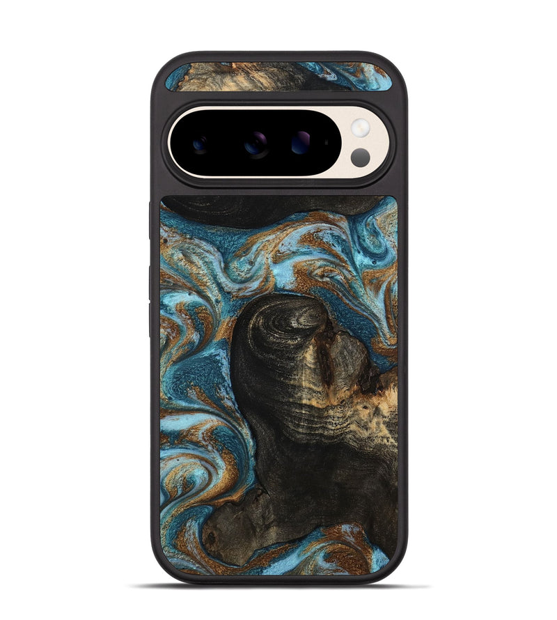Pixel 10 Wood Phone Case - Maddie (Teal & Gold, 801884)