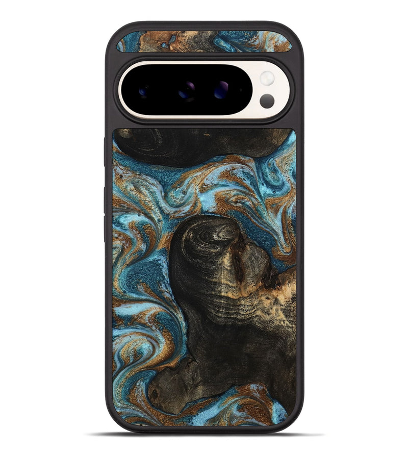 Pixel 10 Pro XL Wood Phone Case - Maddie (Teal & Gold, 801884)