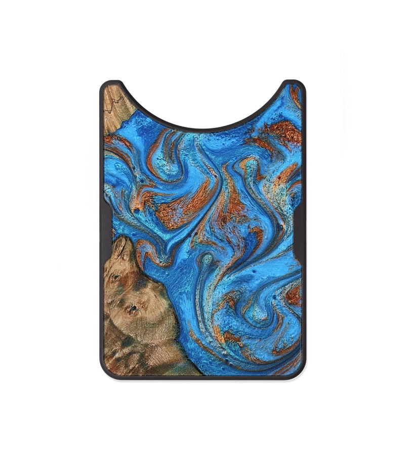 Alloy Wood Wallet - Teressa (Teal & Gold, 801885)