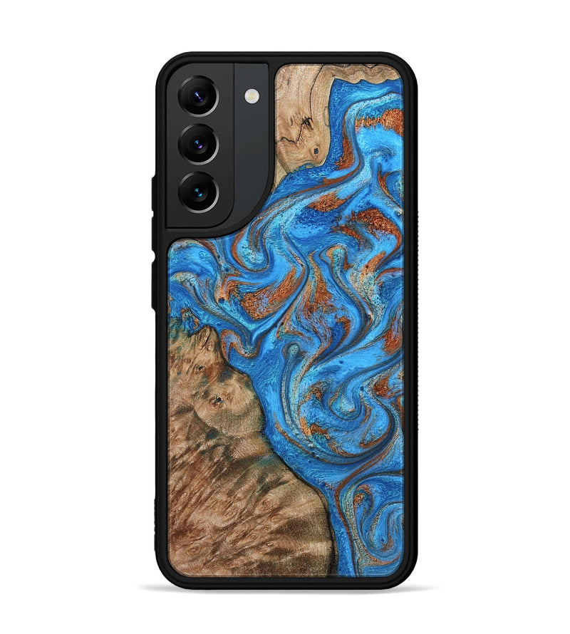 Galaxy S22 Plus Wood Phone Case - Teressa (Teal & Gold, 801885)