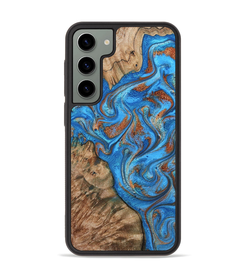Galaxy S23 Plus Wood Phone Case - Teressa (Teal & Gold, 801885)