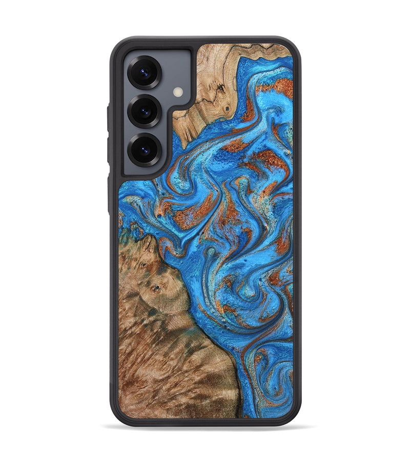 Galaxy S25 Plus Wood Phone Case - Teressa (Teal & Gold, 801885)