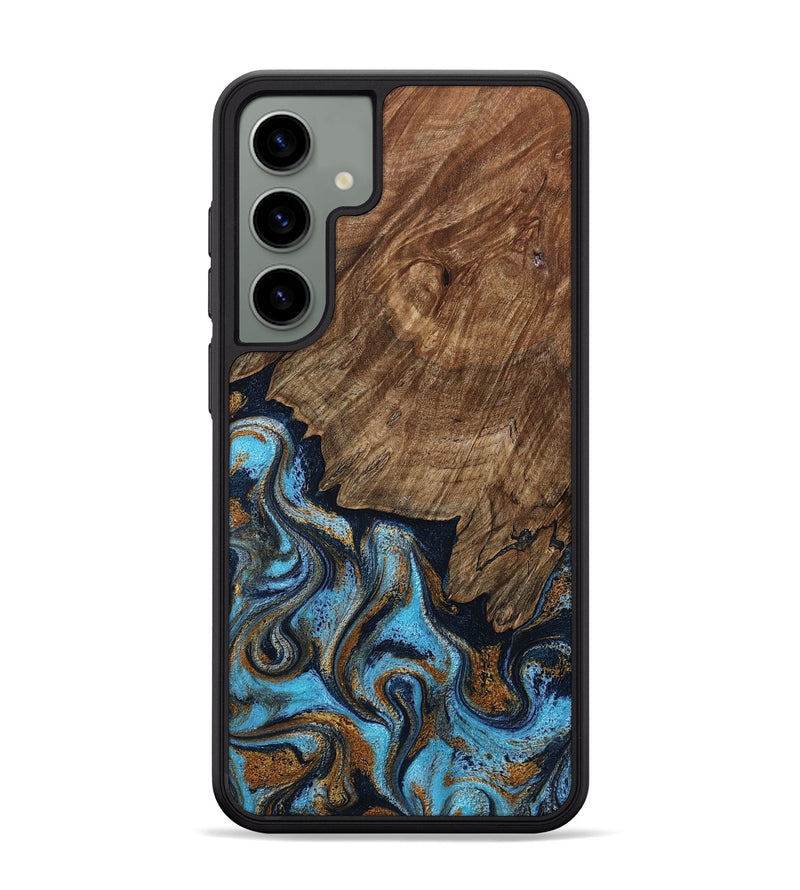 Galaxy S24 Plus Wood Phone Case - Norita (Teal & Gold, 801886)