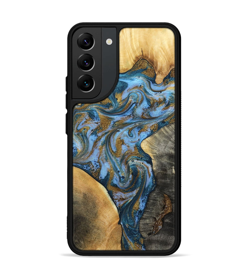 Galaxy S22 Plus Wood Phone Case - Huey (Teal & Gold, 801887)