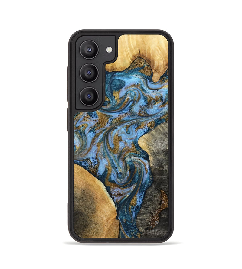Galaxy S23 Wood Phone Case - Huey (Teal & Gold, 801887)