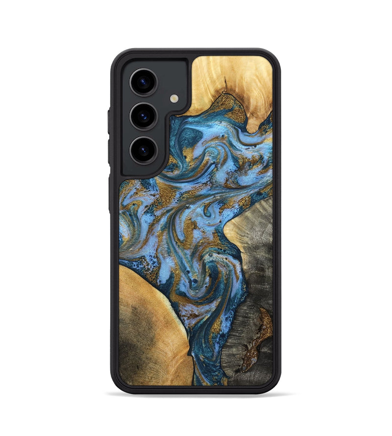 Galaxy S24 Wood Phone Case - Huey (Teal & Gold, 801887)