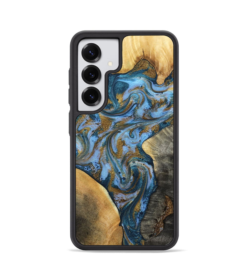Galaxy S25 Wood Phone Case - Huey (Teal & Gold, 801887)